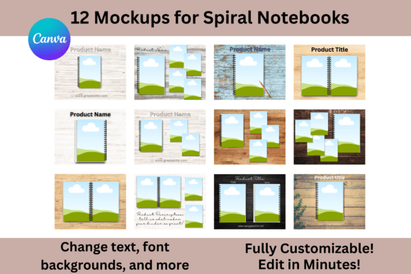 Download Spiral Notebook Mockup Templates Canva - Template Collection