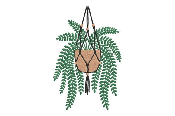 Download Hanging Potted Plant Embroidery Design - Plant embroidery Collection
