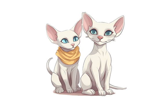 Download Cartoon Sphynx Cat Couple - Premium Resources