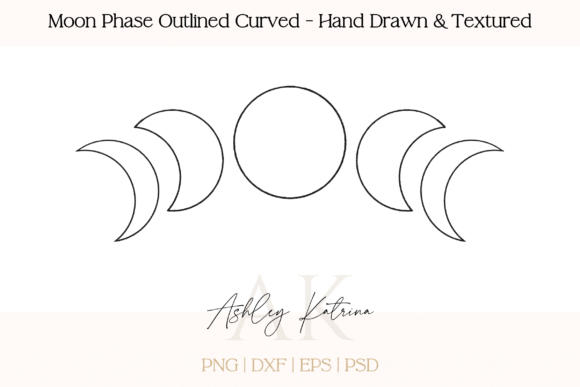 Download Moon Phase Outlined Curved - Textured - Curved Collection