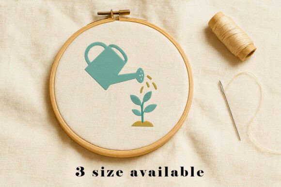 Download Watering Plant Embroidery Design File - Plant embroidery Collection