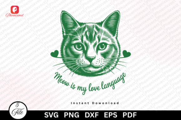 Download Cat Face Meow is My Love Language SVG - Premium Resources