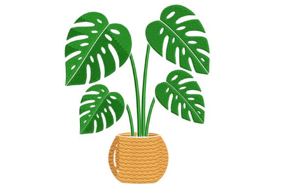 Download Monstera Plant Embroidery Design - Plant embroidery Collection
